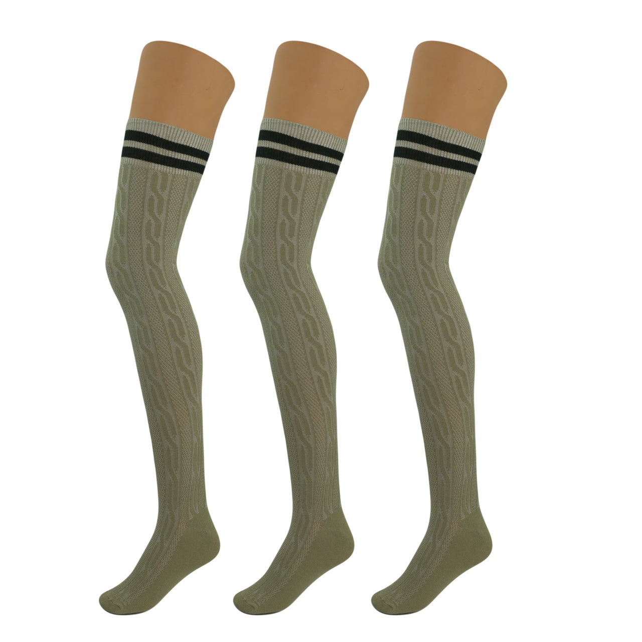 3 Pairs Over the Knee Thigh High Socks Warm Stocking Women Boot Socks - FITS SIZES 5-10 - 10 COLORS -