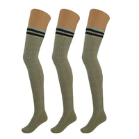 Thumbnail for 3 Pairs Over the Knee Thigh High Socks Warm Stocking Women Boot Socks - FITS SIZES 5-10 - 10 COLORS -