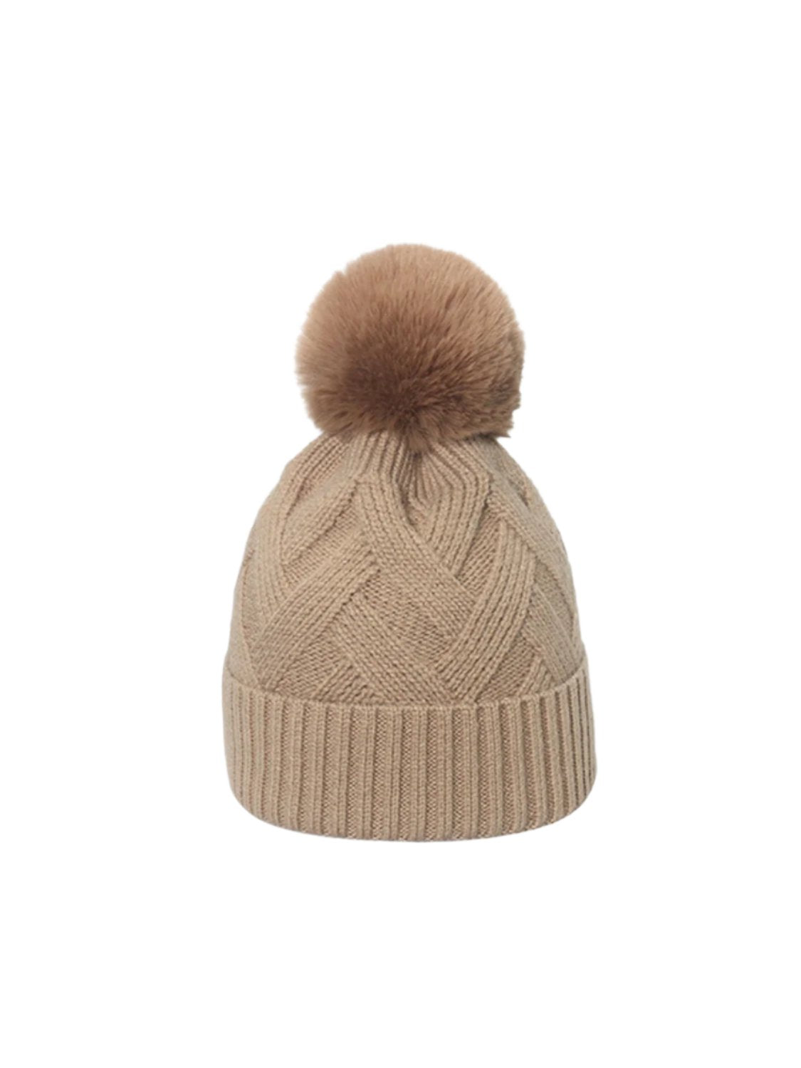 Roll Rim Hat with Pompom - T - 5 COLORS -