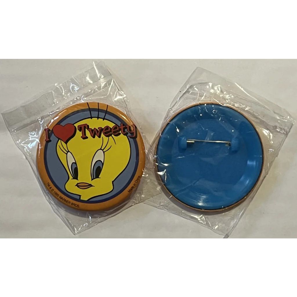 Vintage 1995 Looney Tunes Pin, I Love Tweety Bird, Unopened in Package!