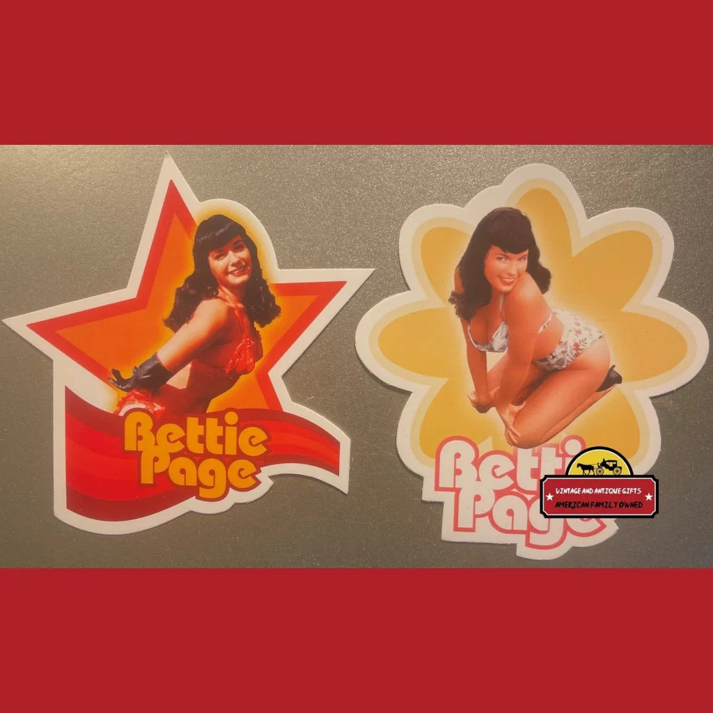 Rare Vintage Bettie Page Sticker Combo Photos by Bunny Yeager 1990s - 2000s