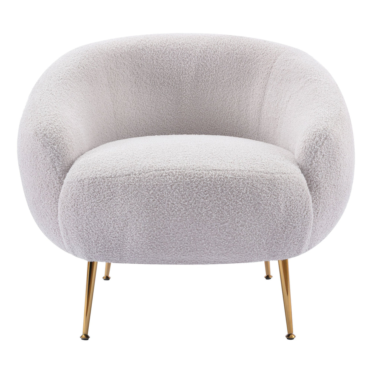 Modern Comfy Leisure Accent Chair, Teddy Short Plush Particle Velvet Armchair With Ottoman for Living Room