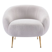 Thumbnail for Modern Comfy Leisure Accent Chair, Teddy Short Plush Particle Velvet Armchair With Ottoman for Living Room