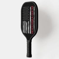 Thumbnail for American Flag With Words Electrician Pickleball Paddle - 2 GRIP COLORS -