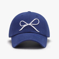 Thumbnail for Bow Embroidered Cotton Baseball Cap - T - 7 COLORS -