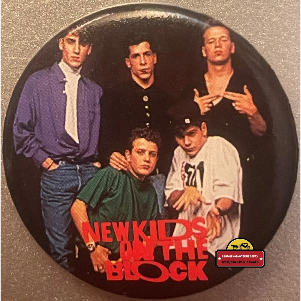 Vintage 1980s New Kids on the Block Band Picture Pin, Boston, MA NKOTB, Pose