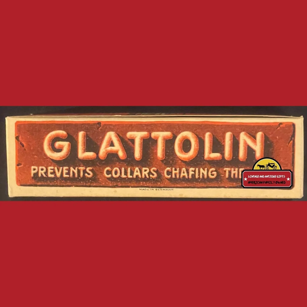 Antique 1910s Glattolin Wax Collar Remedy to Improve Temper Unopened Box