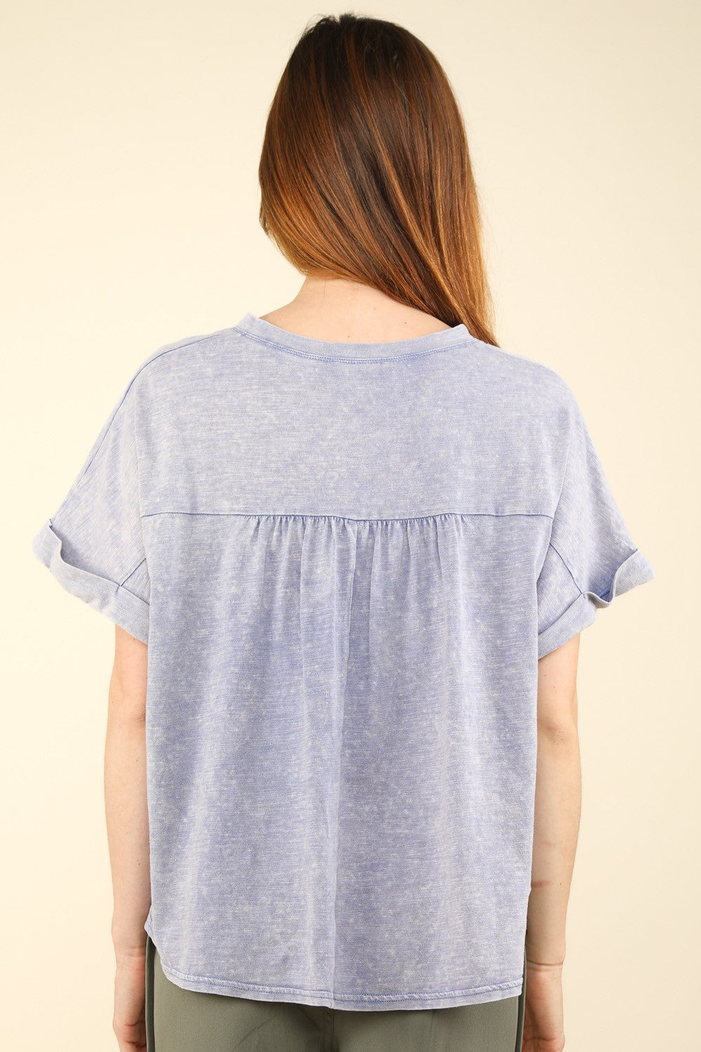 VERY J Nochted Short Sleeve Washed T-Shirt - T - 1 COLOR -