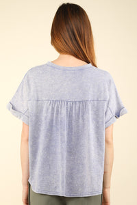 Thumbnail for VERY J Nochted Short Sleeve Washed T-Shirt - T - 1 COLOR -