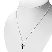 Thumbnail for Creidne - Black Onyx Cross Sterling Silver Pendant -