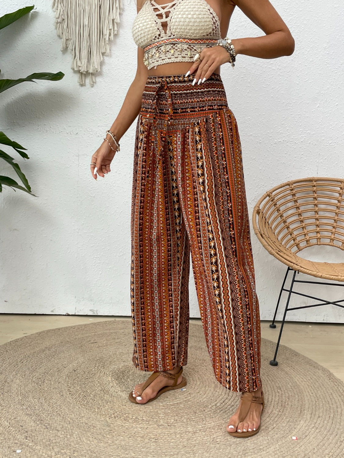 Printed Wide Leg Pants - Beach or Everday - T - 5 COLORS -