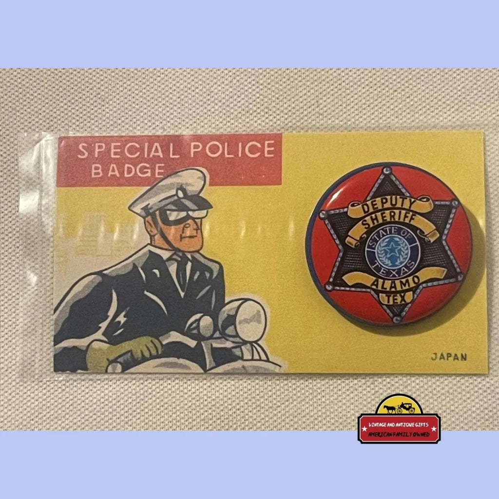 Vintage 1950s Tin Litho Special Police Badge Deputy Sheriff Alamo, Texas