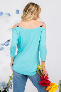 Thumbnail for Celeste Full Size Tie-Strap Off-Shoulder Blouse - T - 1 COLOR -