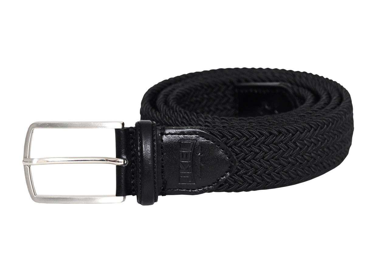 Jkel - Volga Black Plaited Men Stretch Belt -