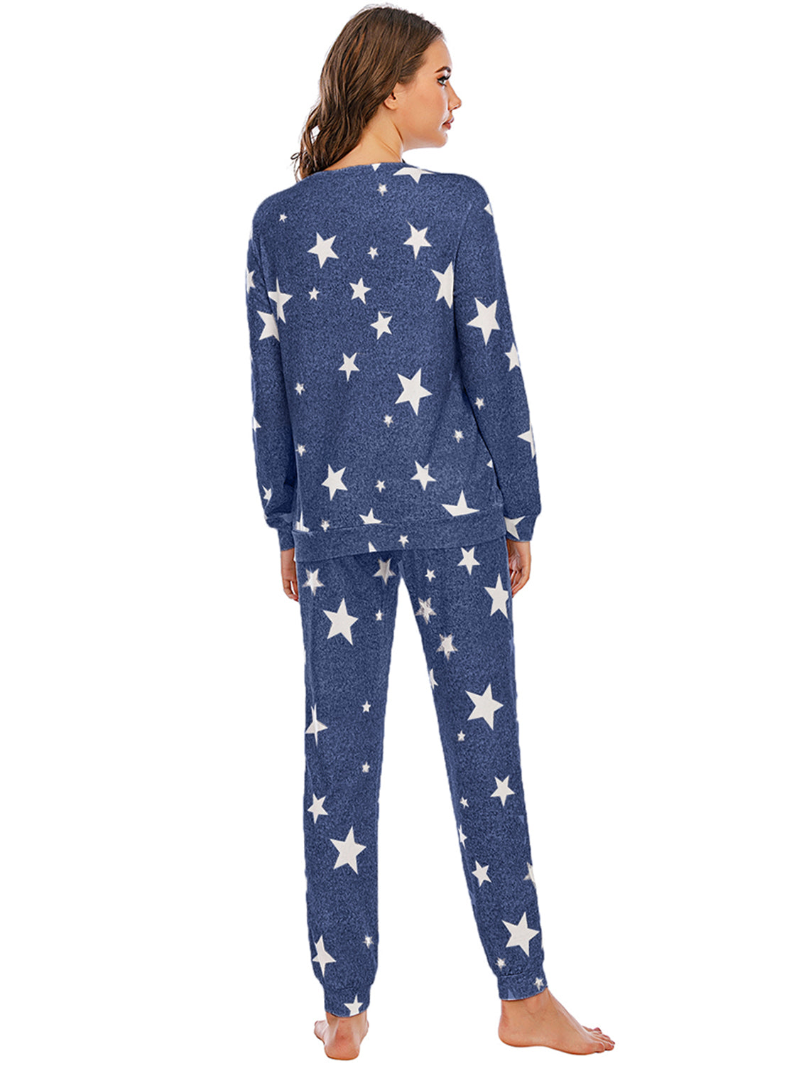 Star Top and Pants Lounge Set - 2 PCS. - T - 4 COLORS -