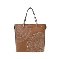 Thumbnail for Nicole Lee USA Metallic Stitching Embroidery Inlaid Rhinestone Tote Bag - T - 4 COLORS -