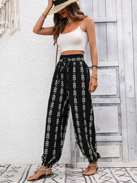 Thumbnail for Tied Printed High Waist Pants - T - 5 COLORS -