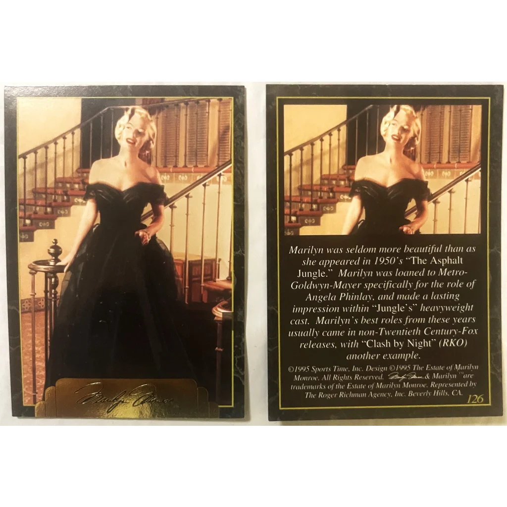 Vintage 1990s Marilyn Monroe Collectible Card Number 126 by Sports Time Inc.