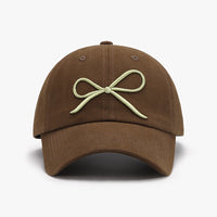 Thumbnail for Bow Embroidered Cotton Baseball Cap - T - 7 COLORS -