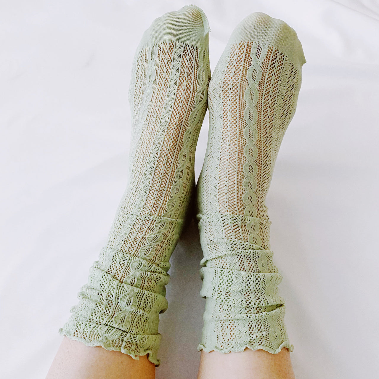 Slouch Crochet Lace Socks Set  - 2 PAIRS -