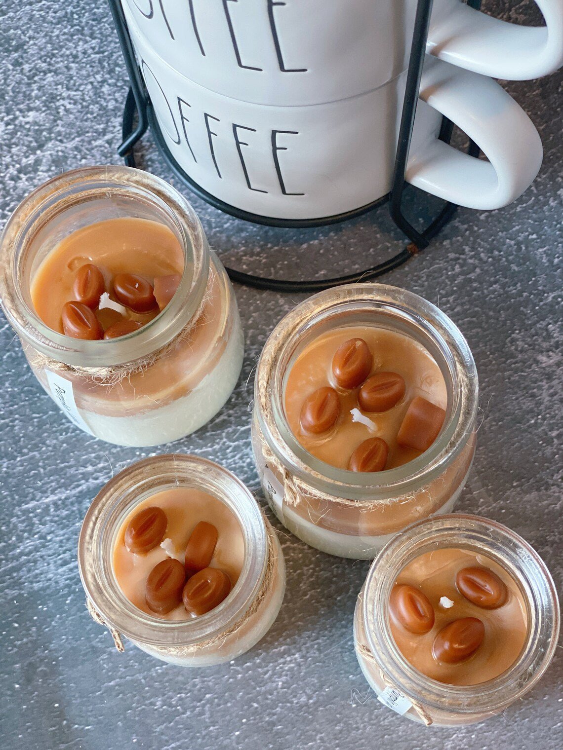 Coffee Lover Soy Wax Candle Glass Jar With Lid - 2 SIZES - 2 FRAGRENCES -