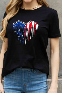 Thumbnail for Simply Love Full Size Star Heart Graphic Cotton Tee - SIZES S THRU 3XL - T - 2 COLORS -