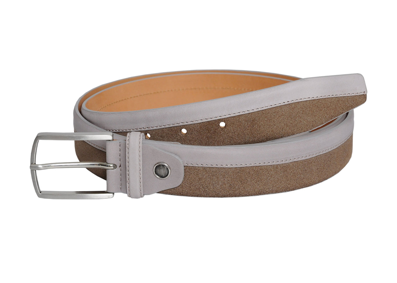 Jkel - Siene Beige Leather Men Suede Belt -