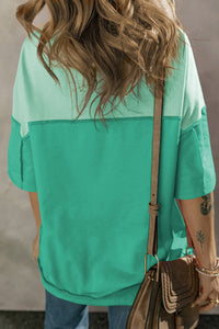 Thumbnail for High-Low Round Neck Half Sleeve T-Shirt - T - 1 COLOR -