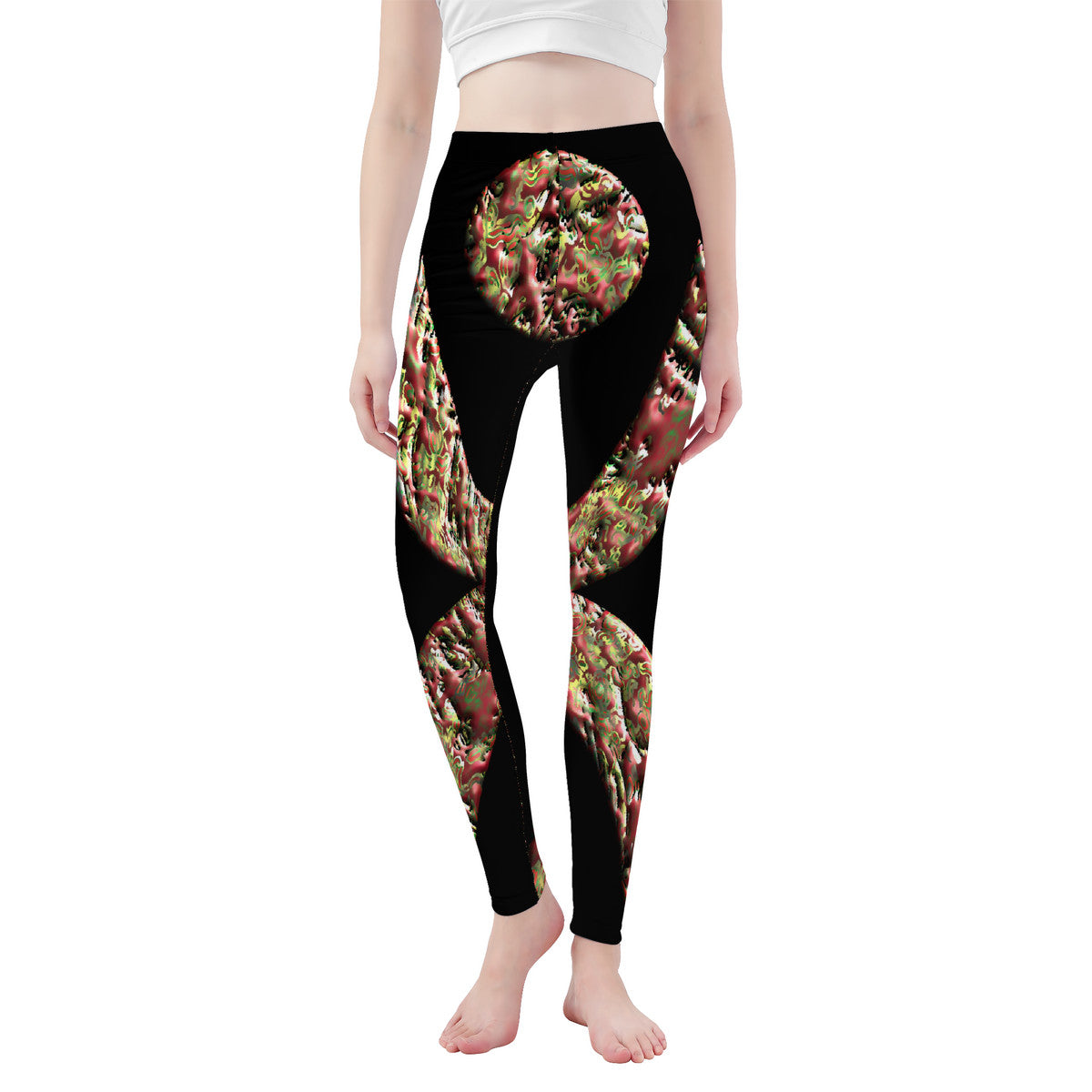 OOTO - GLYPHIC EN HALTED PHASE X2 NB - D48 All-Over Print Yoga Leggings - 1 COLOR -