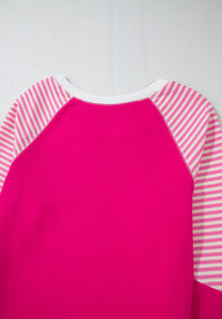 Thumbnail for Striped Round Neck Long Sleeve Sweatshirt - T - 1 COLOR -