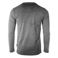 Thumbnail for Mens Long Sleeve Crew Neck Oil Wash Vintage Button Henley T-Shirt - 1 COLOR -