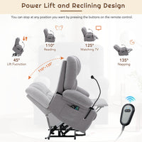 Thumbnail for Power Lift Recliner Chair Electric Recliner for Elderly Recliner Chair With Massage and Heating Functions, Remote, Phone