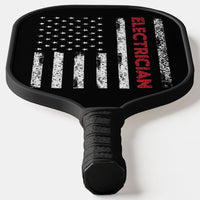 Thumbnail for American Flag With Words Electrician Pickleball Paddle - 2 GRIP COLORS -