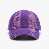 Thumbnail for Distressed Adjustable Cotton Baseball Cap - 10 COLORS -