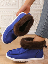 Thumbnail for Faux Fur Suede Round Toe Sneakers - T - 3 COLORS -