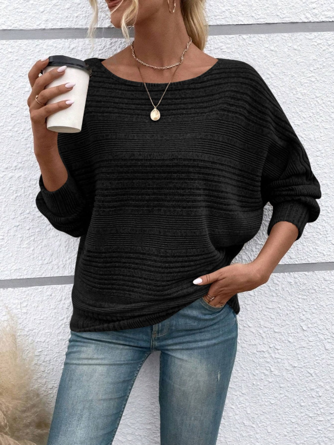 Round Neck Long Sleeve Top - T - 6 COLORS -