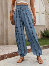 Thumbnail for Tied Printed High Waist Pants - T - 5 COLORS -