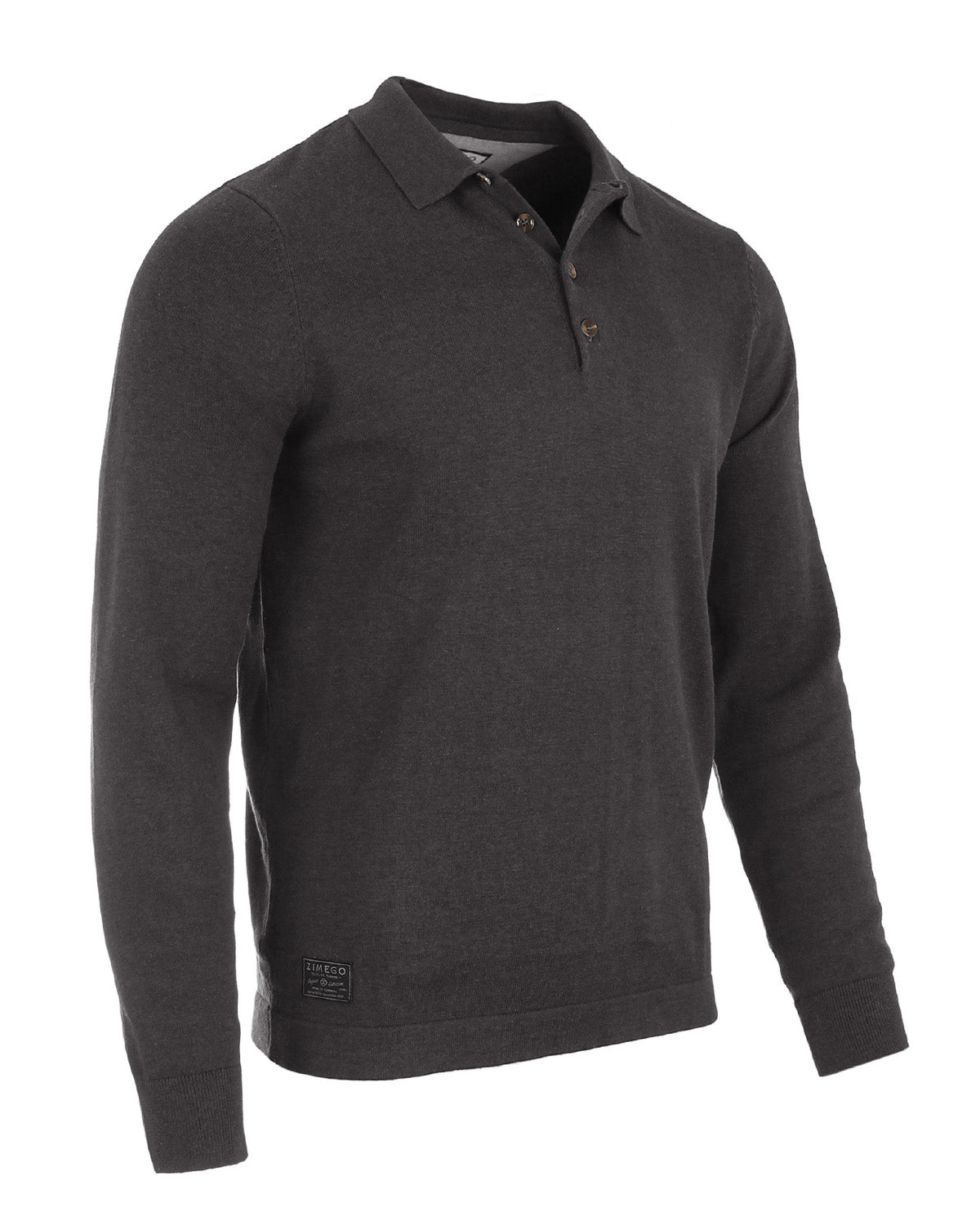 Men's Casual Polo Sweater - Long Sleeve Pullover Button Knit Shirt - 1 COLOR -