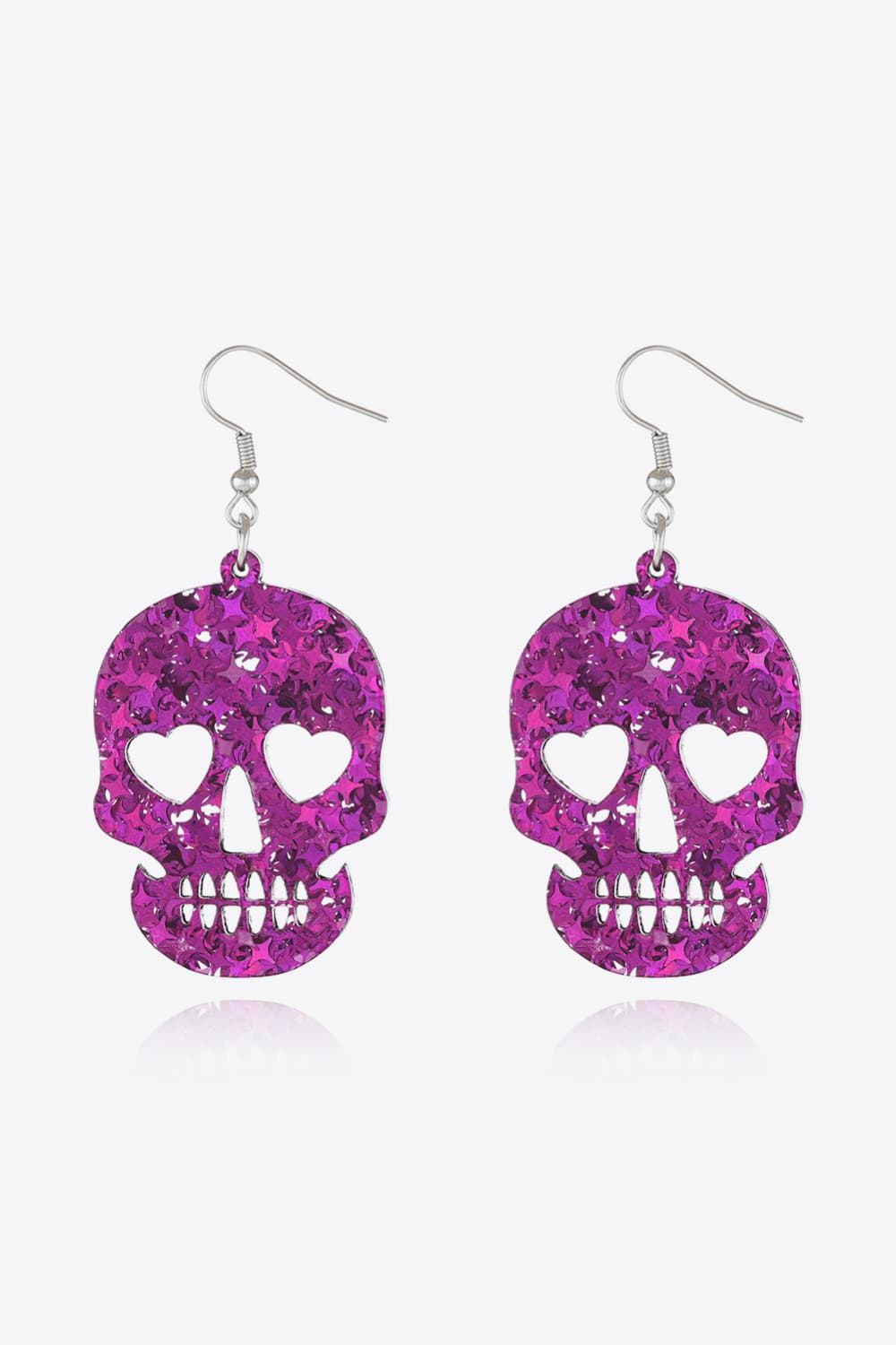 Acrylic Skull Drop Earrings - T - 4 COLORS -