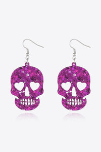 Thumbnail for Acrylic Skull Drop Earrings - T - 4 COLORS -