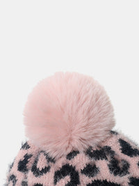 Thumbnail for Thermal Leopard Hat with Pompom