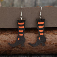 Thumbnail for Alloy Wooden Witch Boots Earrings - T - 1 COLOR -