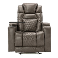 Thumbnail for Power Motion Recliner With USB Charging Port and Hidden Arm Storage, Home Theater Seating With 2 Convenient Cup Holders