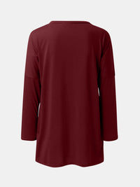 Thumbnail for Full Size Round Neck Drapey Long Sleeve T-Shirt - SIZES S THRU 3XL - T - 6 COLORS -