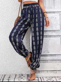 Thumbnail for Tied Printed High Waist Pants - T - 5 COLORS -