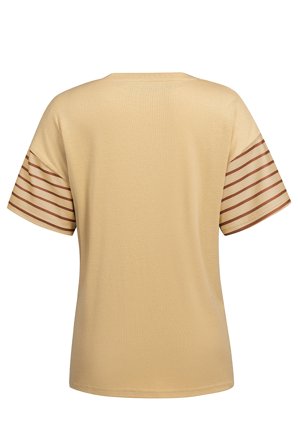 Striped Round Neck Short Sleeve T-Shirt - T - 6 COLORS -