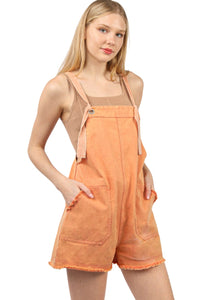 Thumbnail for VERY J Washed Frayed Hem Denim Overall - T - 1 COLOR -