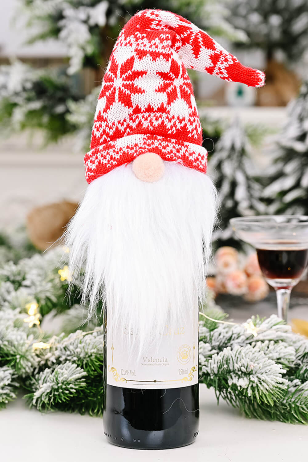 4-Pack Christmas Gnome Wine Bottle Covers - 15" - [5-10 DAY DELIVERY] - 4 PCS. - T -