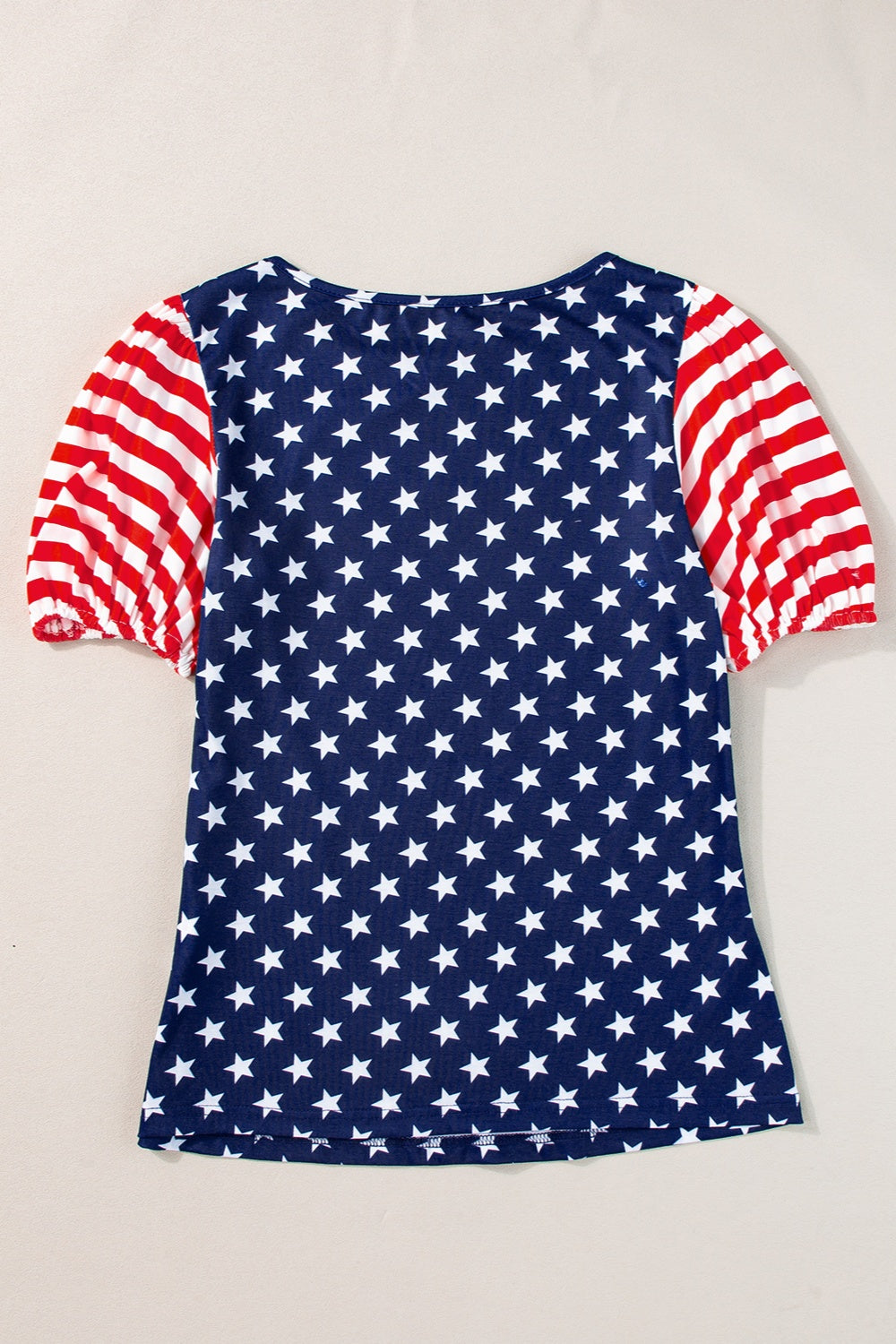 Stars and Stripes Round Neck Short Sleeve Top - T - 1 COLOR -