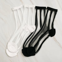 Thumbnail for Chic in Line Sheer Socks Set  - 2 PAIRS -